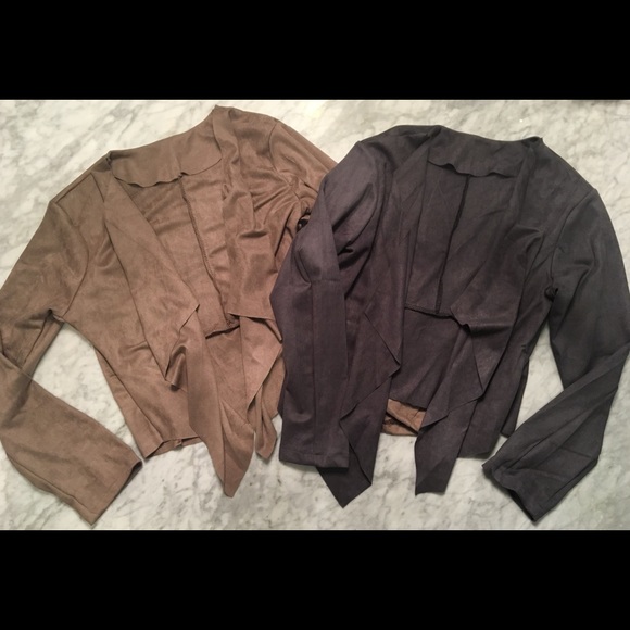 Faux suede leather fashion blazer - Picture 4 of 5